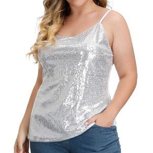 Plus Size Sequin Top Glitter Shimmer Cami